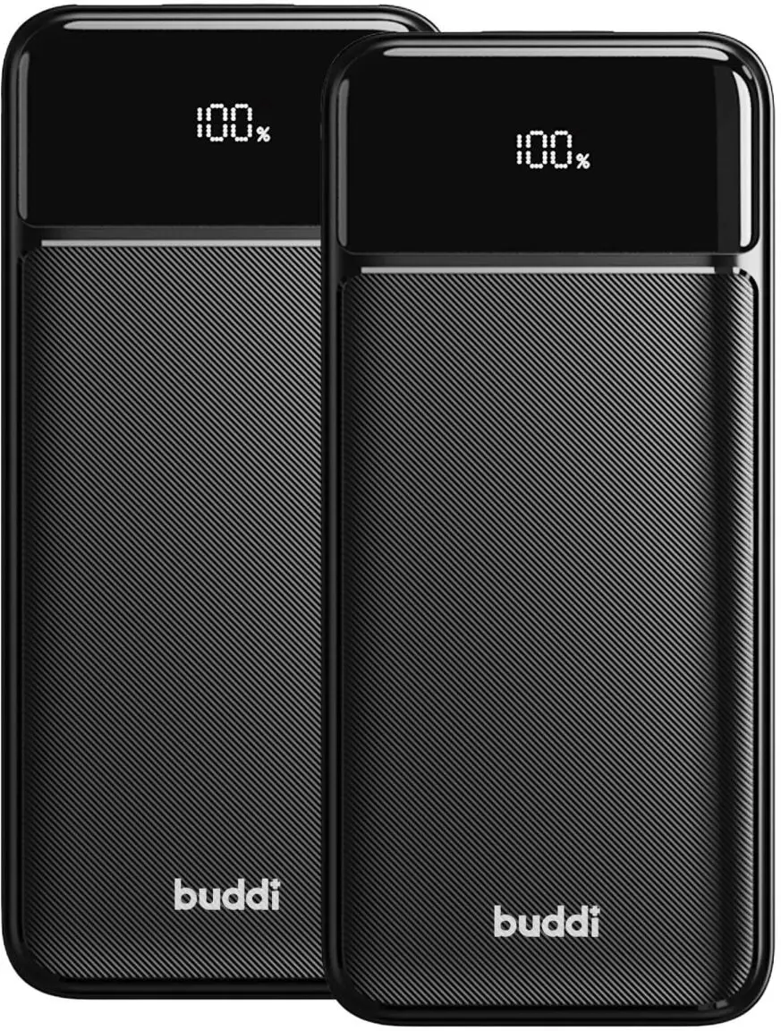 Buddi Boost 10.000 mAh Powerbank Met Display Duo Pack Zwart 22.5W afbeelding 22