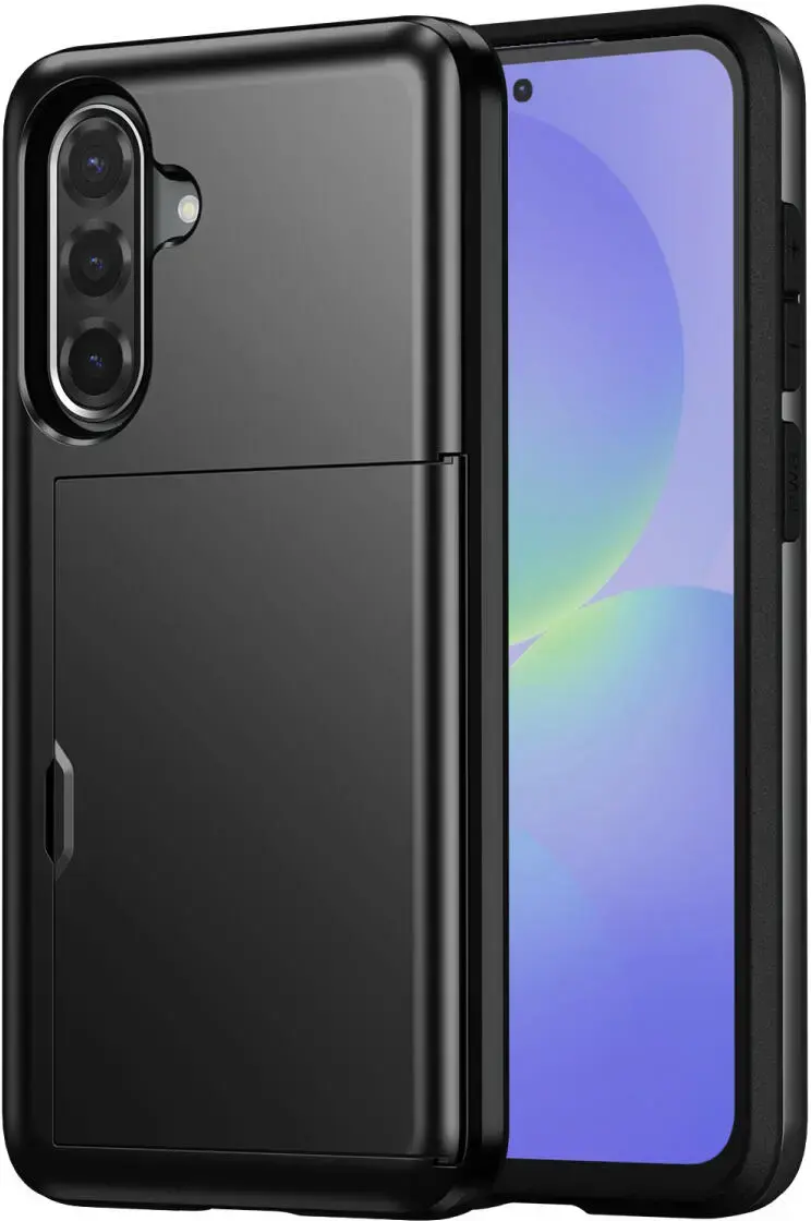 Samsung Galaxy A56 / A36 Hoesje met Slider Kaarthouder Back Cover Zwart afbeelding 13
