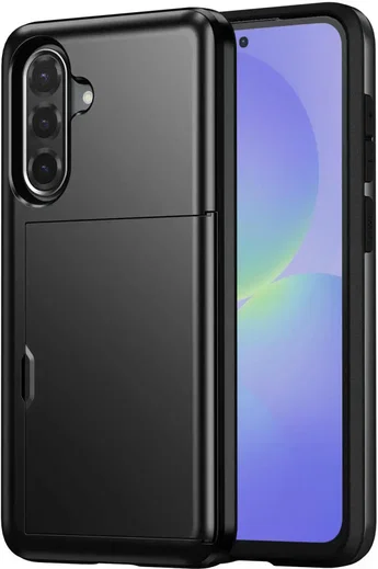 Samsung Galaxy A56 / A36 Hoesje met Slider Kaarthouder Back Cover Zwart afbeelding 13