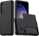 Samsung Galaxy A56 / A36 Hoesje met Slider Kaarthouder Back Cover Zwart