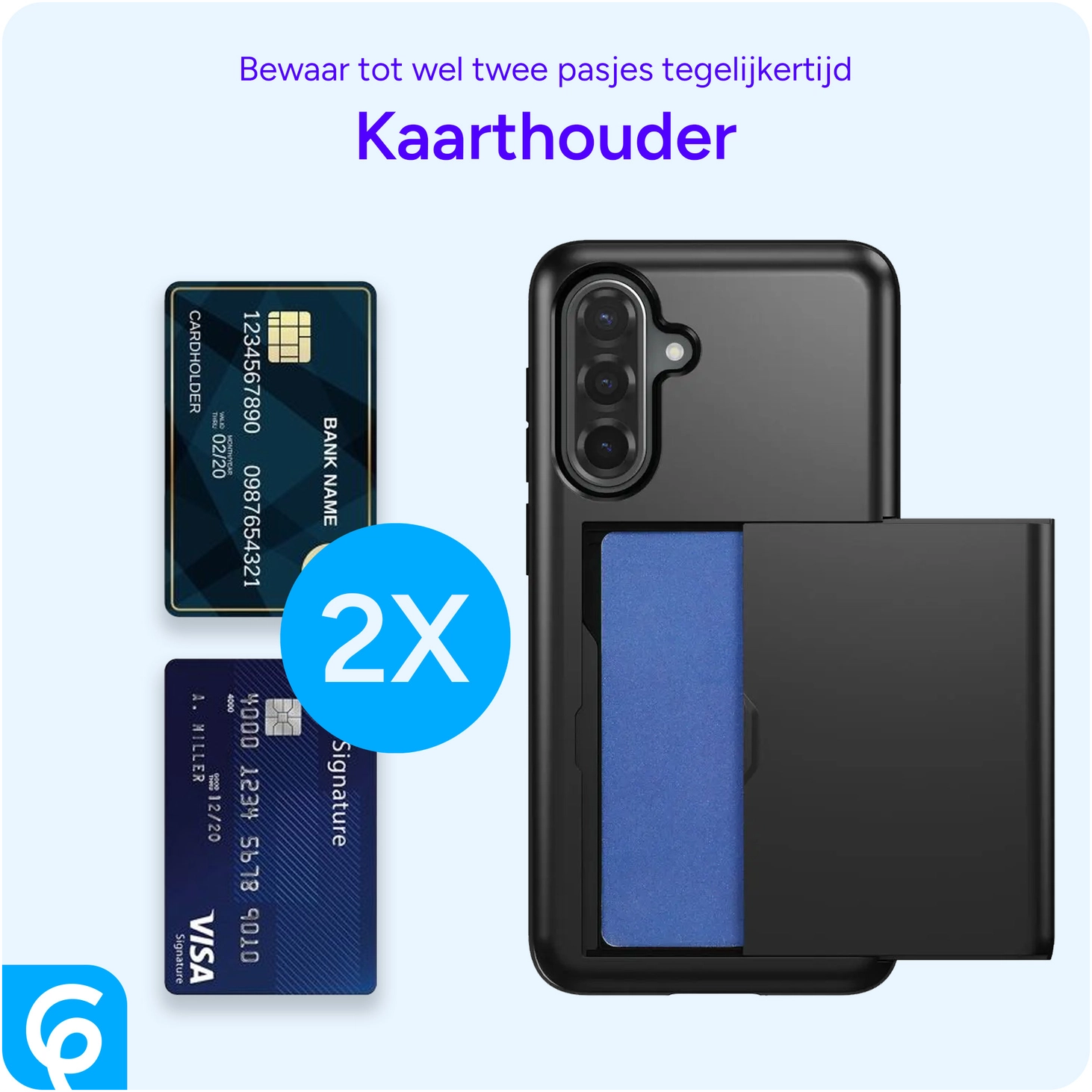 Samsung Galaxy A56 / A36 Hoesje met Slider Kaarthouder Back Cover Zwart afbeelding 10