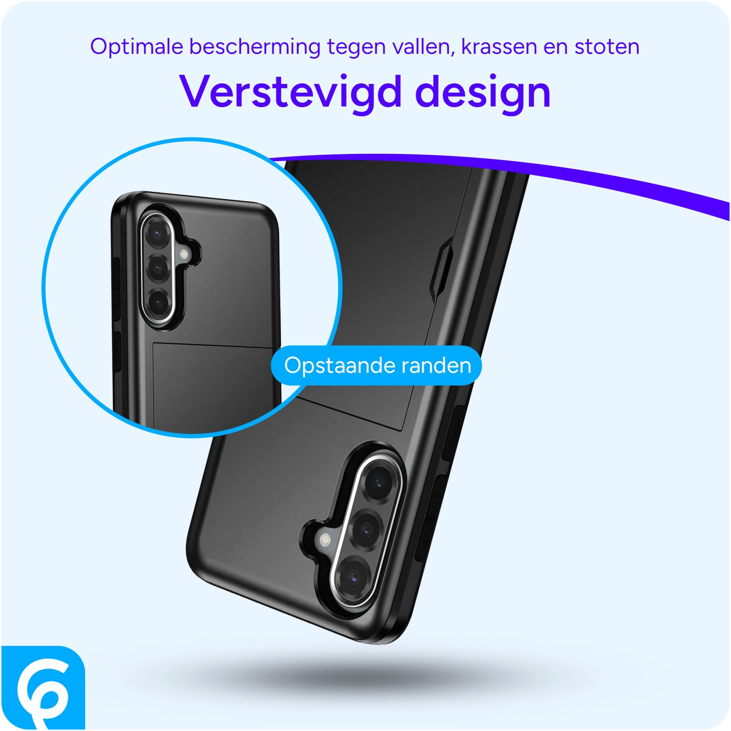 Samsung Galaxy A56 / A36 Hoesje met Slider Kaarthouder Back Cover Zwart afbeelding 2