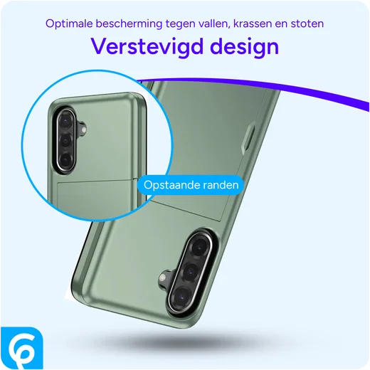 Samsung Galaxy A56 / A36 Hoesje met Slider Kaarthouder Back Cover Groen afbeelding 2