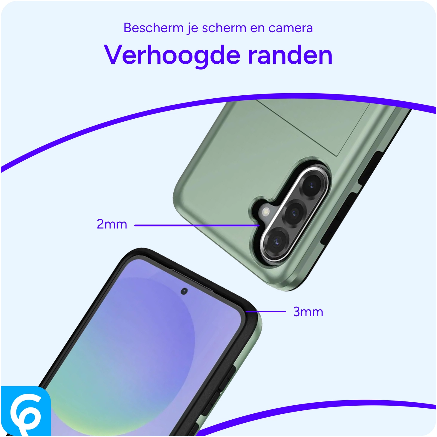 Samsung Galaxy A56 / A36 Hoesje met Slider Kaarthouder Back Cover Groen afbeelding 9