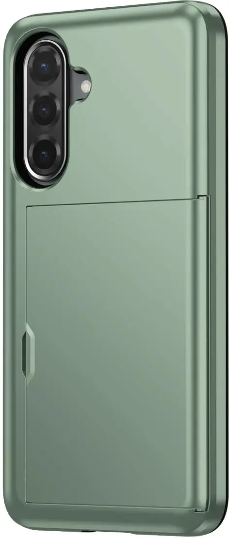 Samsung Galaxy A56 / A36 Hoesje met Slider Kaarthouder Back Cover Groen afbeelding 12
