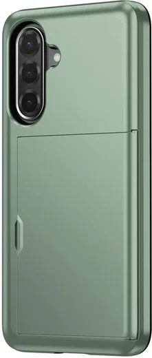 Samsung Galaxy A56 / A36 Hoesje met Slider Kaarthouder Back Cover Groen afbeelding 12