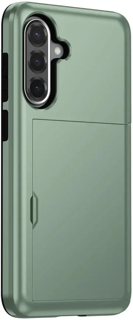 Samsung Galaxy A56 / A36 Hoesje met Slider Kaarthouder Back Cover Groen afbeelding 16
