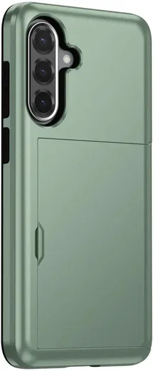 Samsung Galaxy A56 / A36 Hoesje met Slider Kaarthouder Back Cover Groen afbeelding 16