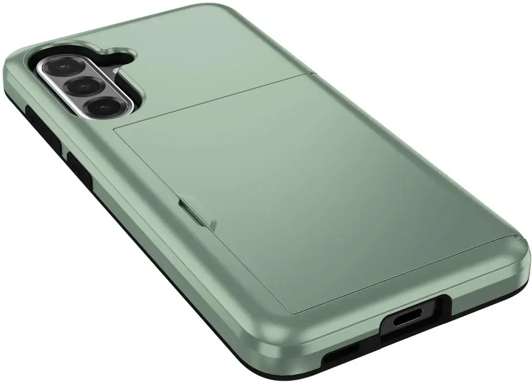 Samsung Galaxy A56 / A36 Hoesje met Slider Kaarthouder Back Cover Groen afbeelding 18