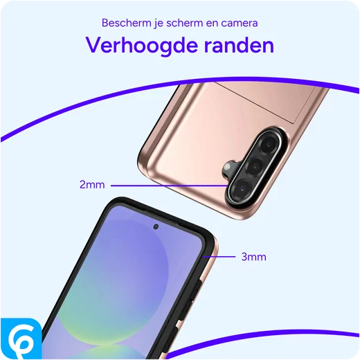 Samsung A56/ A36 hoesje met kaarthouder - Back Cover Pasjeshouder - Roze afbeelding 7