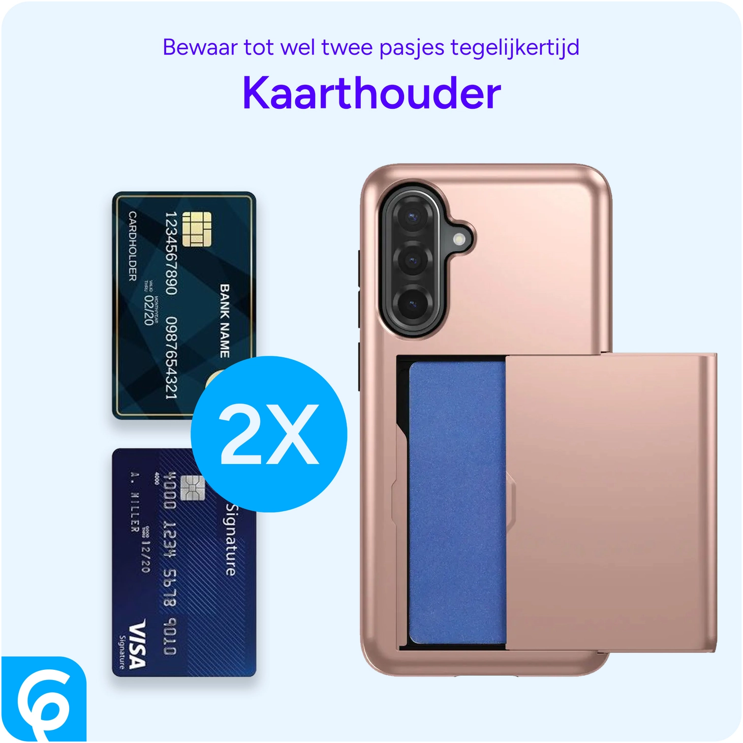 Samsung A56/ A36 hoesje met kaarthouder - Back Cover Pasjeshouder - Roze afbeelding 10