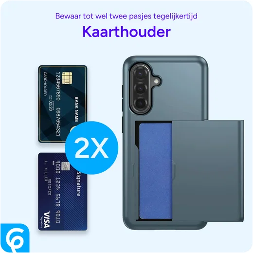 Samsung Galaxy A56 / A36 Hoesje met Slider Kaarthouder Back Cover Blauw afbeelding 9