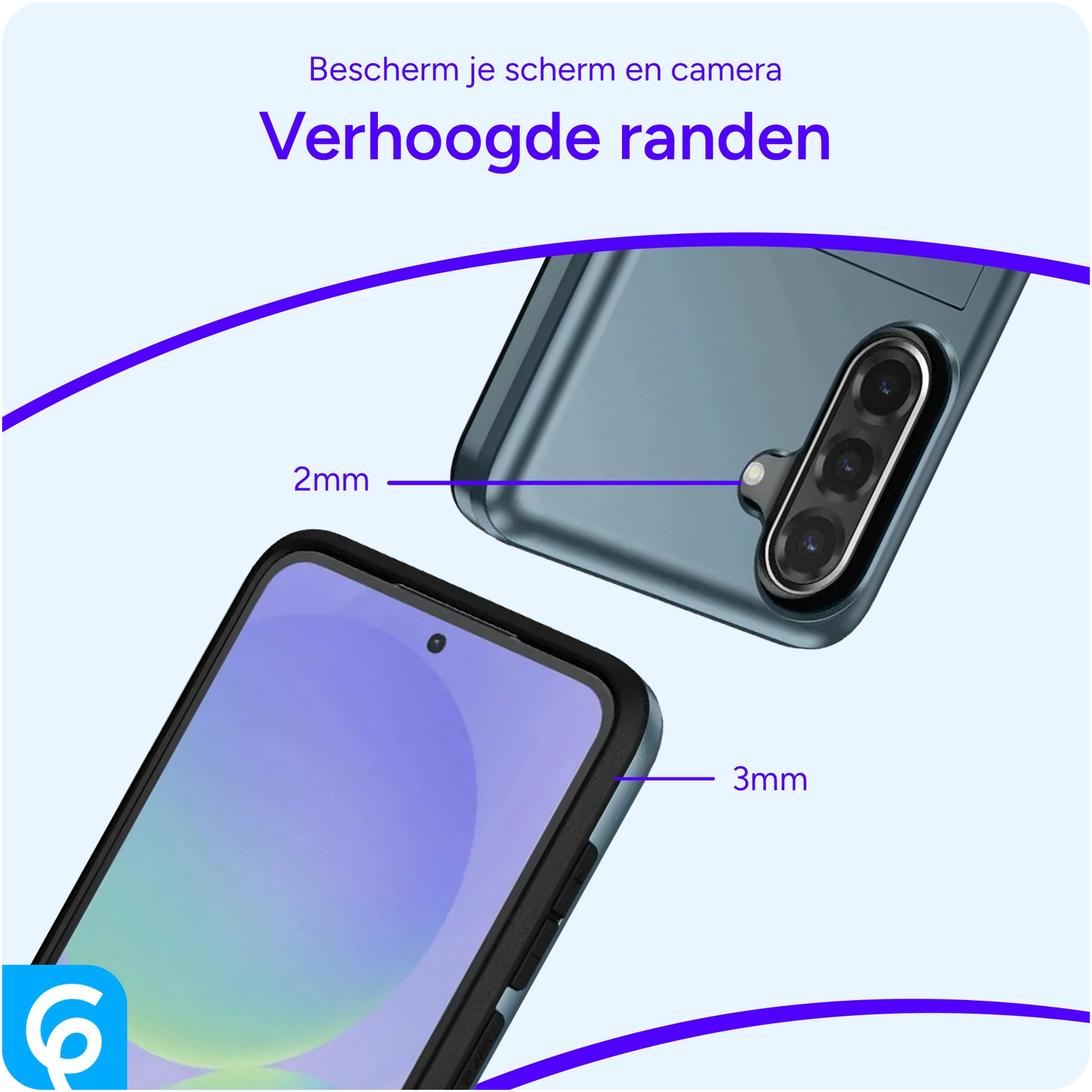 Samsung Galaxy A56 / A36 Hoesje met Slider Kaarthouder Back Cover Blauw afbeelding 10
