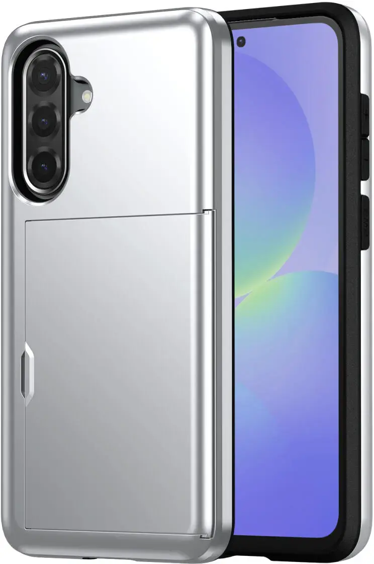 Samsung Galaxy A56 / A36 Hoesje met Slider Kaarthouder Back Cover Grijs afbeelding 12