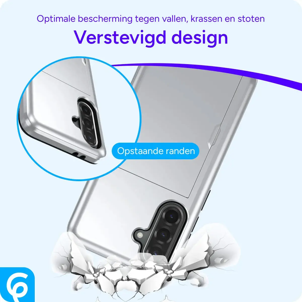 Samsung Galaxy A56 / A36 Hoesje met Slider Kaarthouder Back Cover Grijs afbeelding 2
