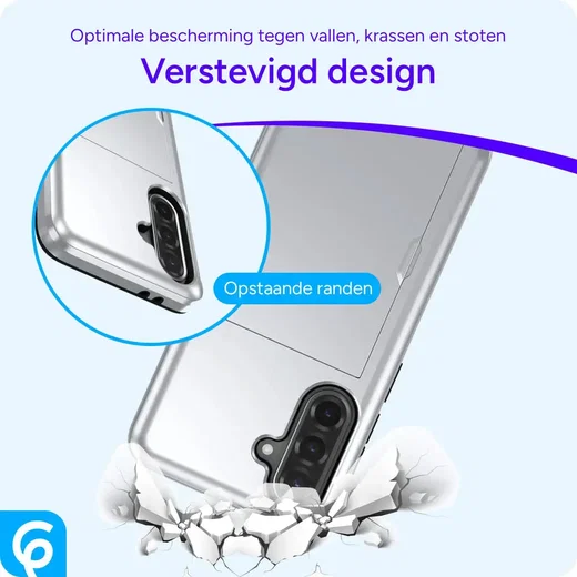 Samsung Galaxy A56 / A36 Hoesje met Slider Kaarthouder Back Cover Grijs afbeelding 2
