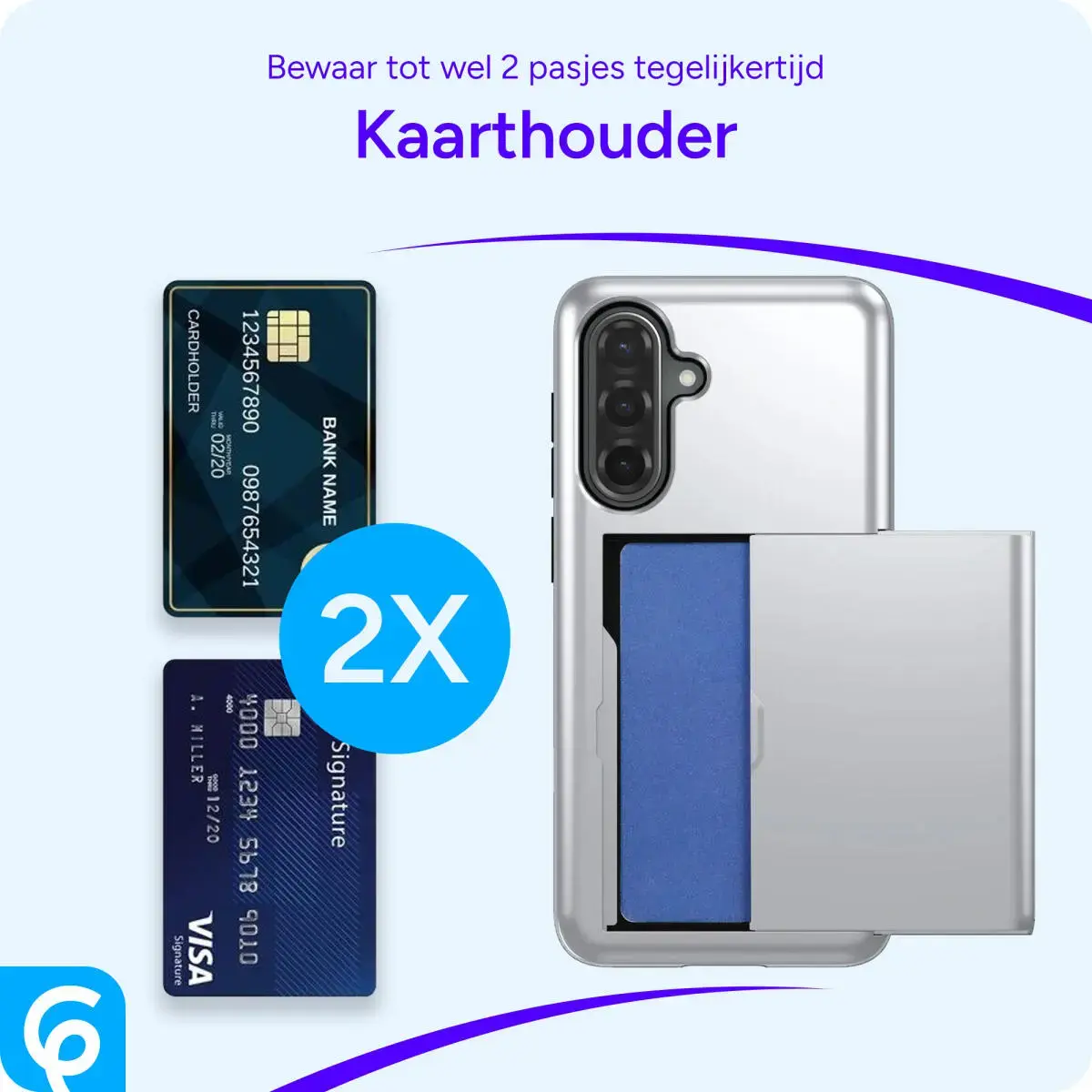 Samsung Galaxy A56 / A36 Hoesje met Slider Kaarthouder Back Cover Grijs afbeelding 9