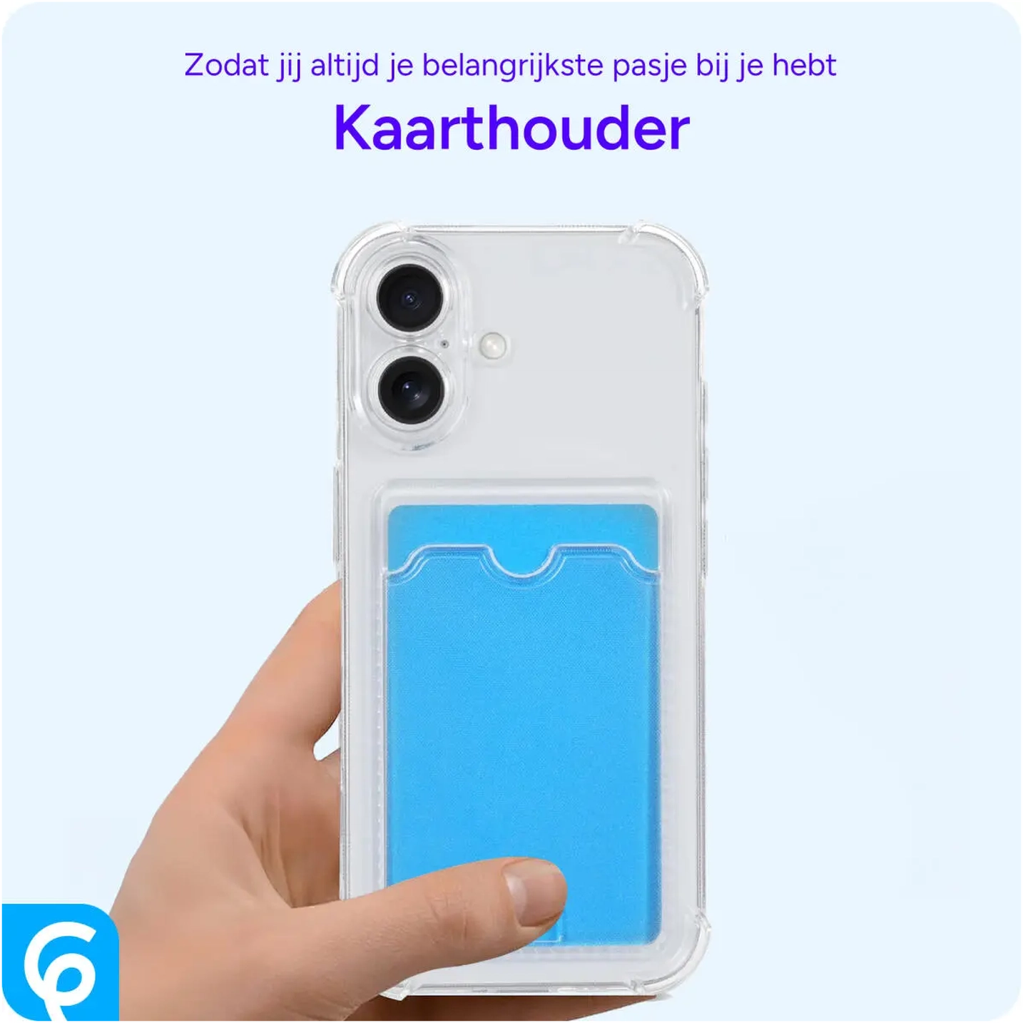 Apple iPhone 17e / 16e Hoesje Dun TPU met Pasjeshouder Back Cover Transparant afbeelding 2
