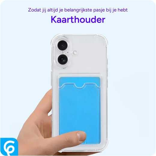 Apple iPhone 17e / 16e Hoesje Dun TPU met Pasjeshouder Back Cover Transparant afbeelding 2