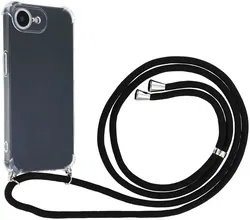 Apple iPhone 16e Hoesje met Koord Schokbestendig TPU Transparant afbeelding