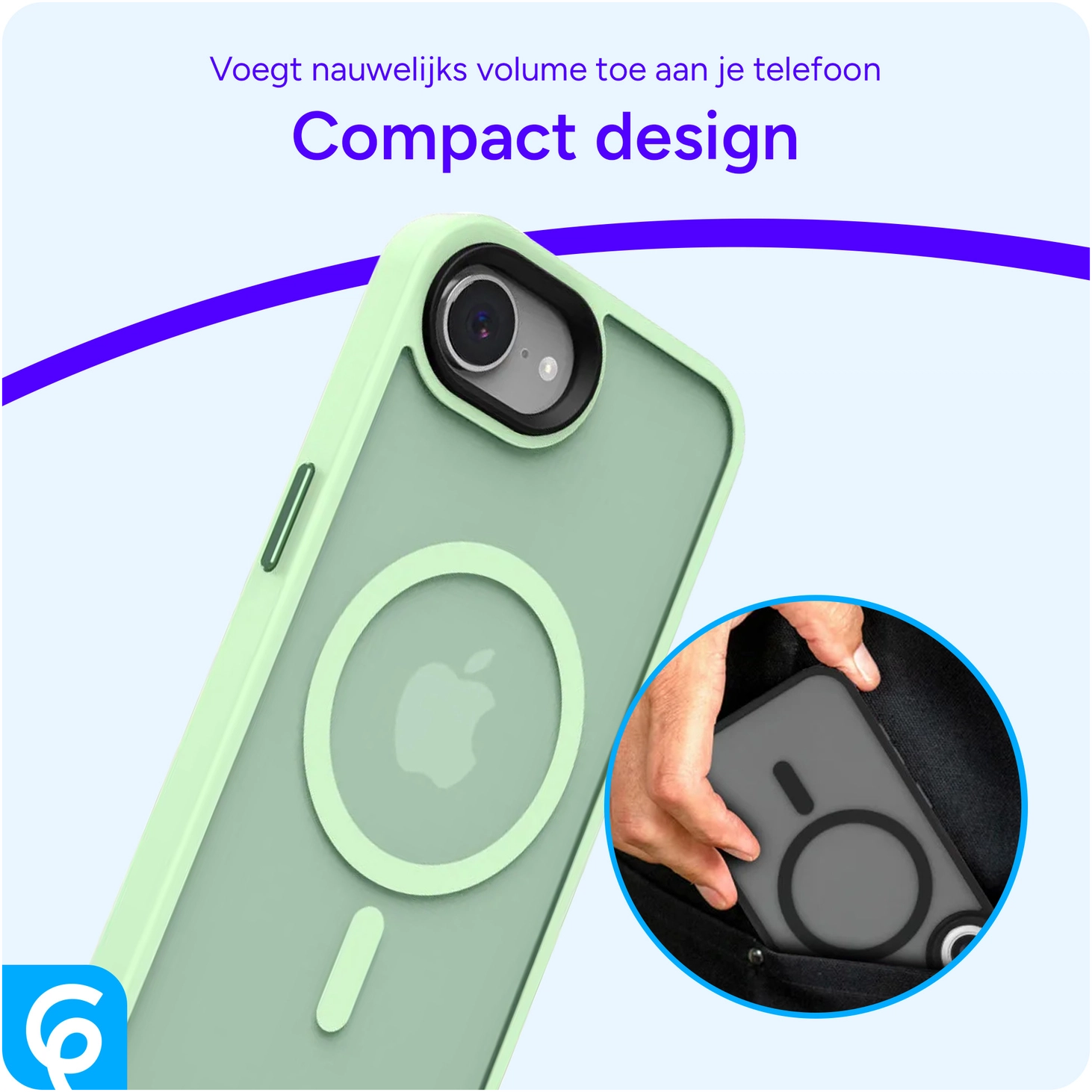 Apple iPhone 17e / 16e Hoesje met MagSafe Back Cover Matte Groen afbeelding 7