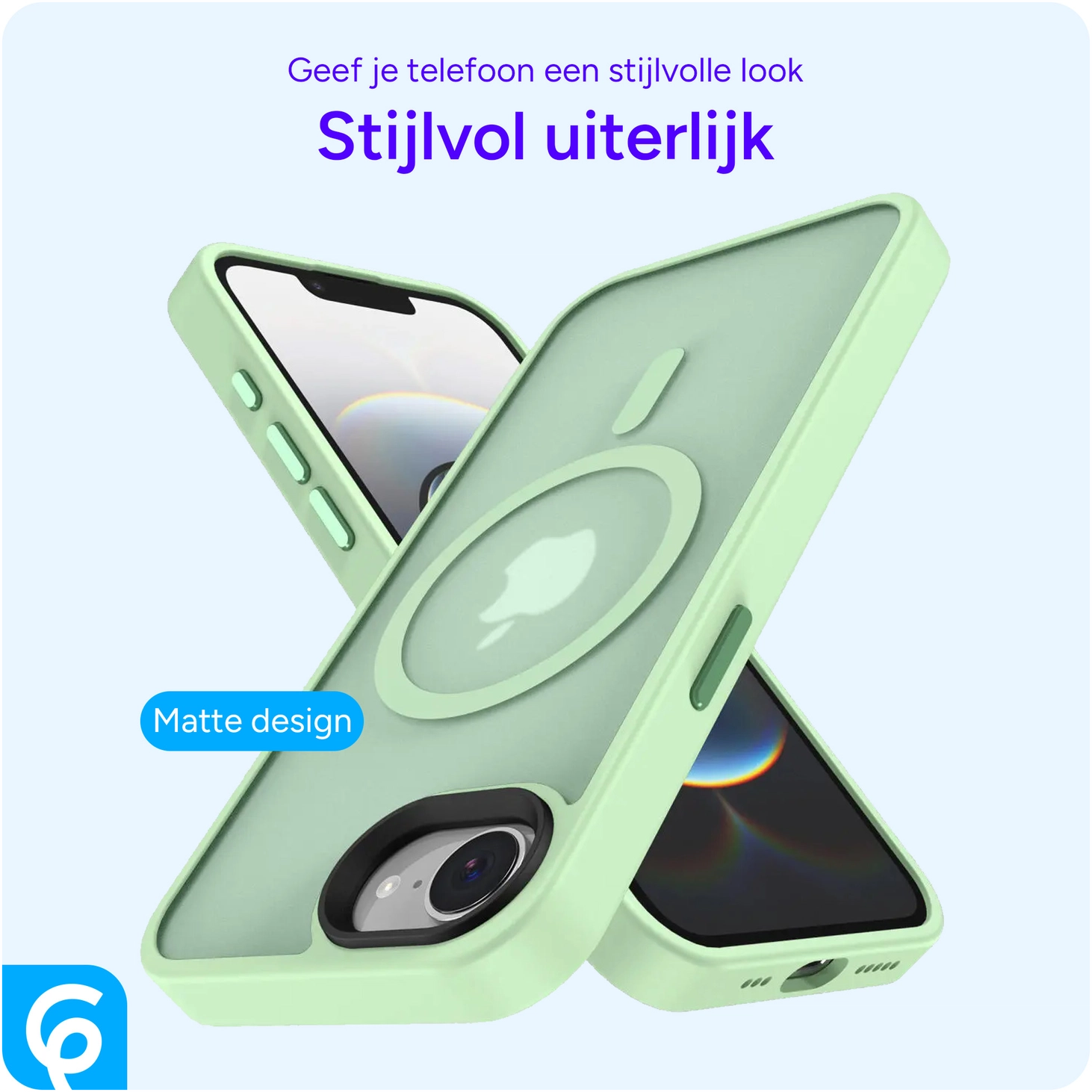 Apple iPhone 17e / 16e Hoesje met MagSafe Back Cover Matte Groen afbeelding 8