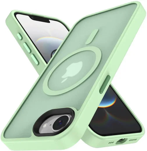 Apple iPhone 17e / 16e Hoesje met MagSafe Back Cover Matte Groen afbeelding 11