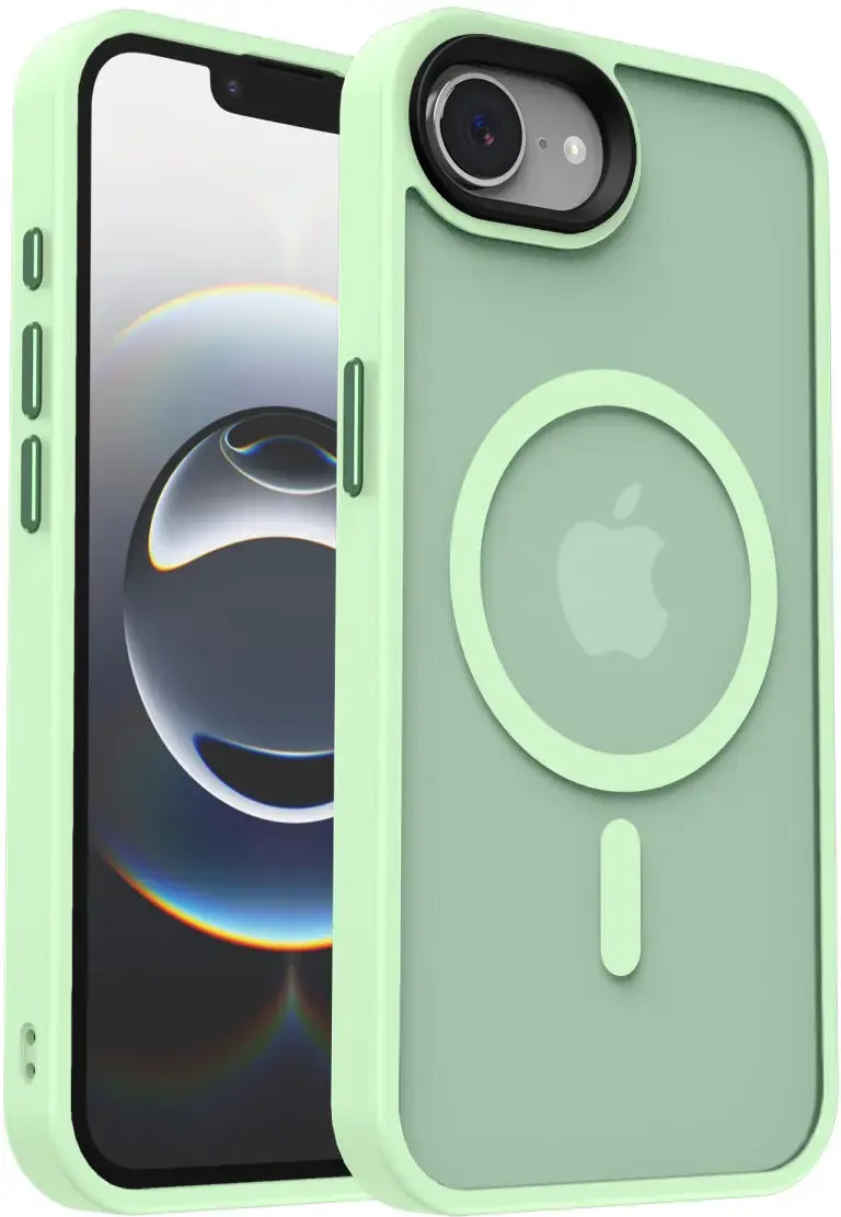 Apple iPhone 17e / 16e Hoesje met MagSafe Back Cover Matte Groen afbeelding 15
