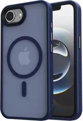 Apple iPhone 17e / 16e Hoesje met MagSafe Back Cover Matte Blauw afbeelding