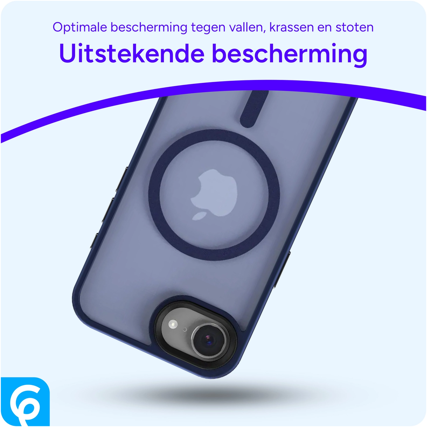 Apple iPhone 17e / 16e Hoesje met MagSafe Back Cover Matte Blauw afbeelding 2