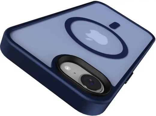 Apple iPhone 17e / 16e Hoesje met MagSafe Back Cover Matte Blauw afbeelding 12
