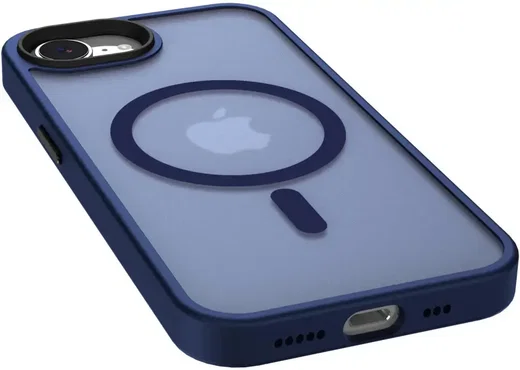 Apple iPhone 17e / 16e Hoesje met MagSafe Back Cover Matte Blauw afbeelding 13