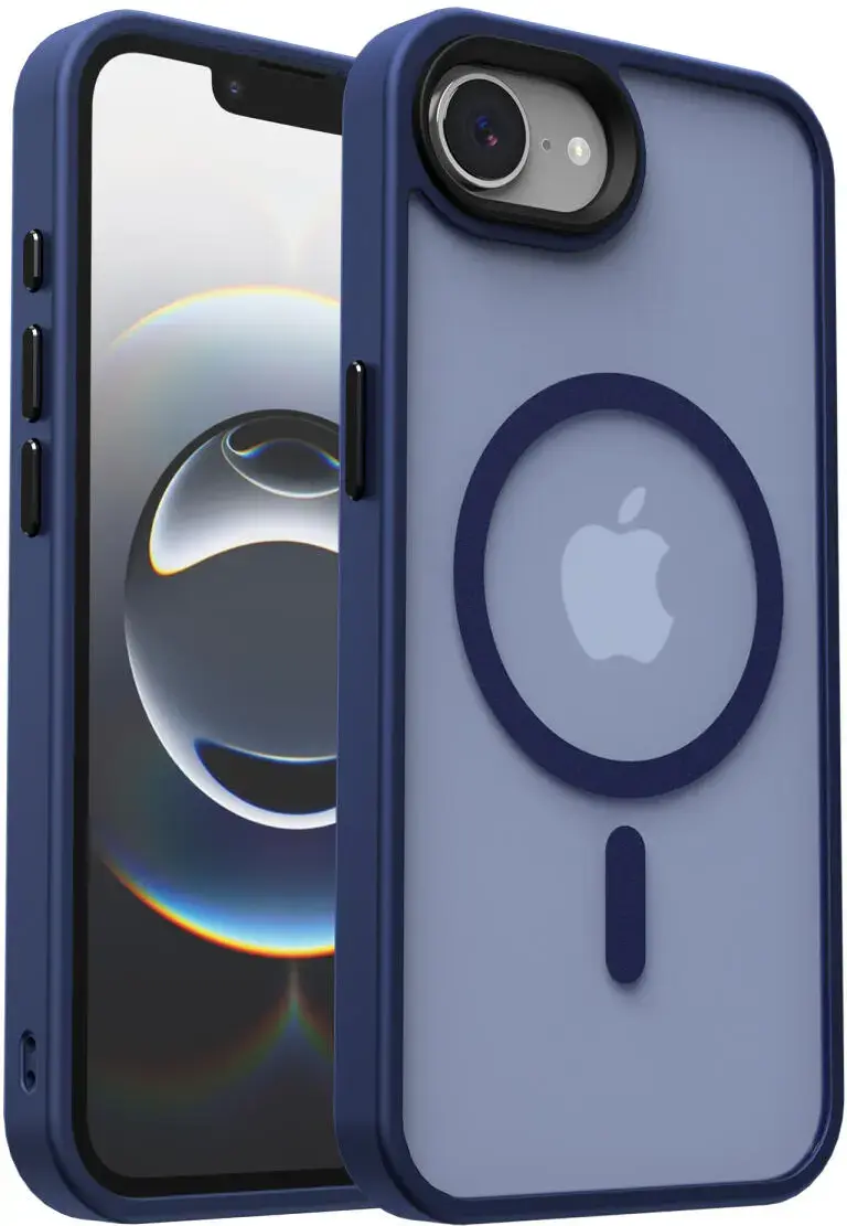 Apple iPhone 17e / 16e Hoesje met MagSafe Back Cover Matte Blauw afbeelding 14