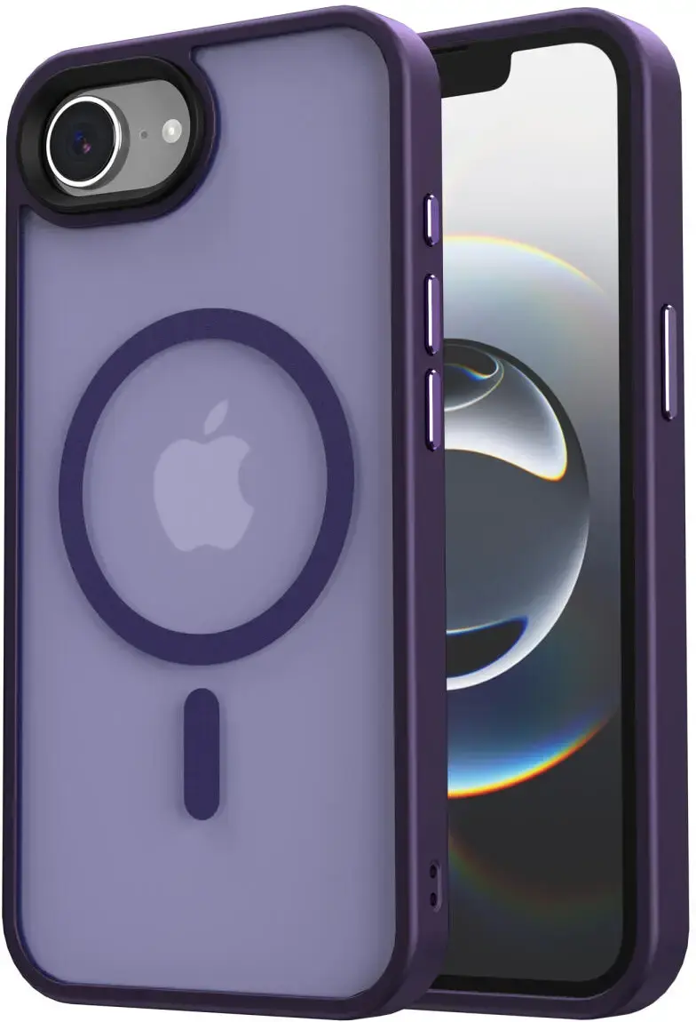 Apple iPhone 17e / 16e Hoesje met MagSafe Back Cover Matte Paars afbeelding 1