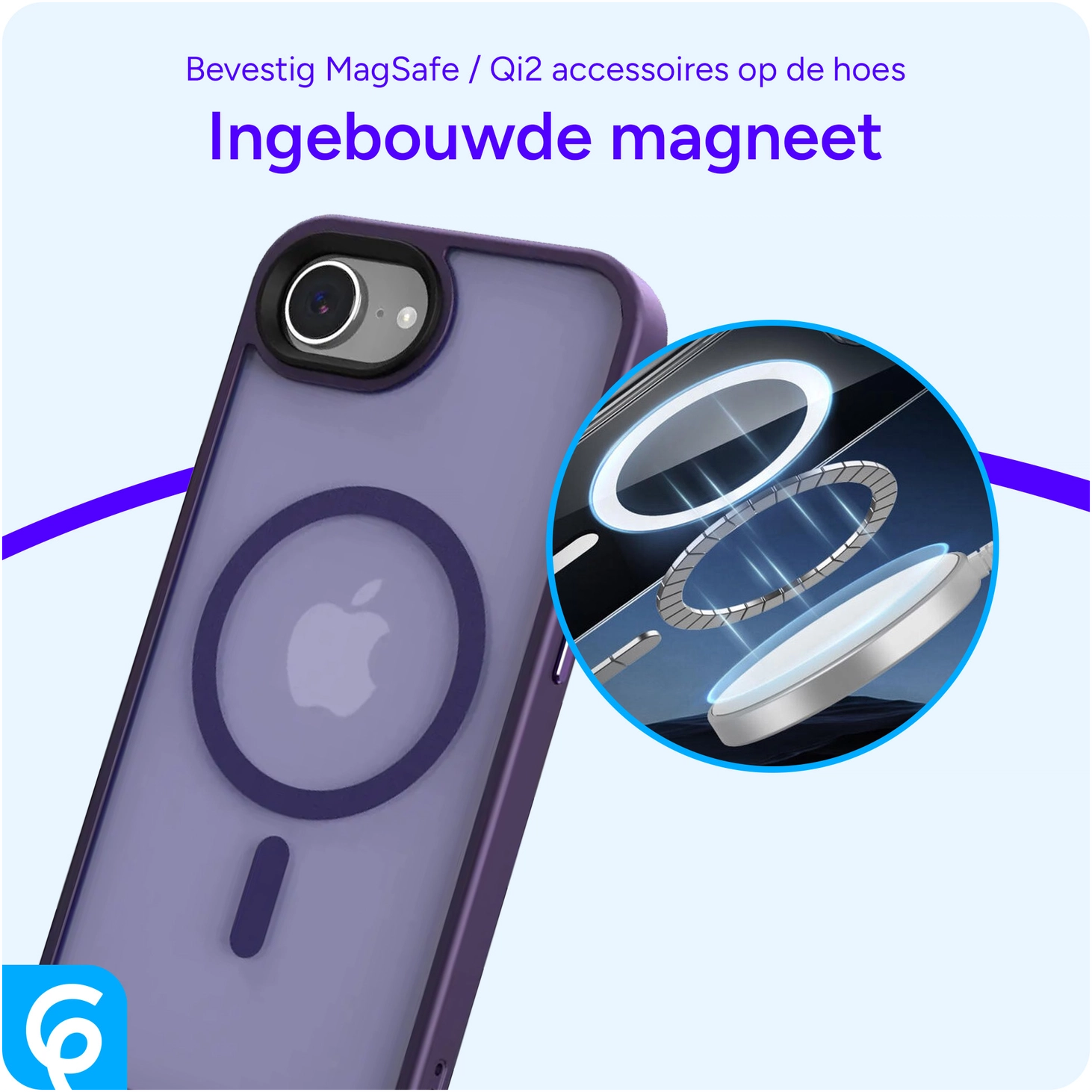 Apple iPhone 17e / 16e Hoesje met MagSafe Back Cover Matte Paars afbeelding 10