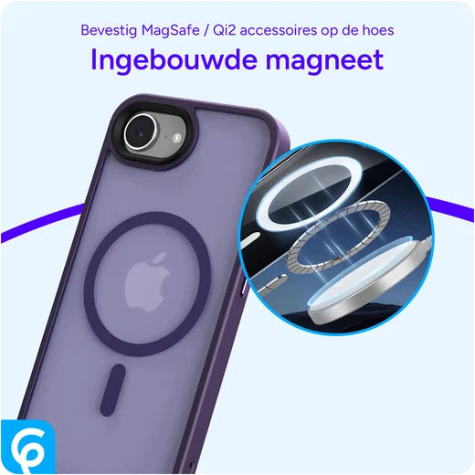 Apple iPhone 17e / 16e Hoesje met MagSafe Back Cover Matte Paars afbeelding 10