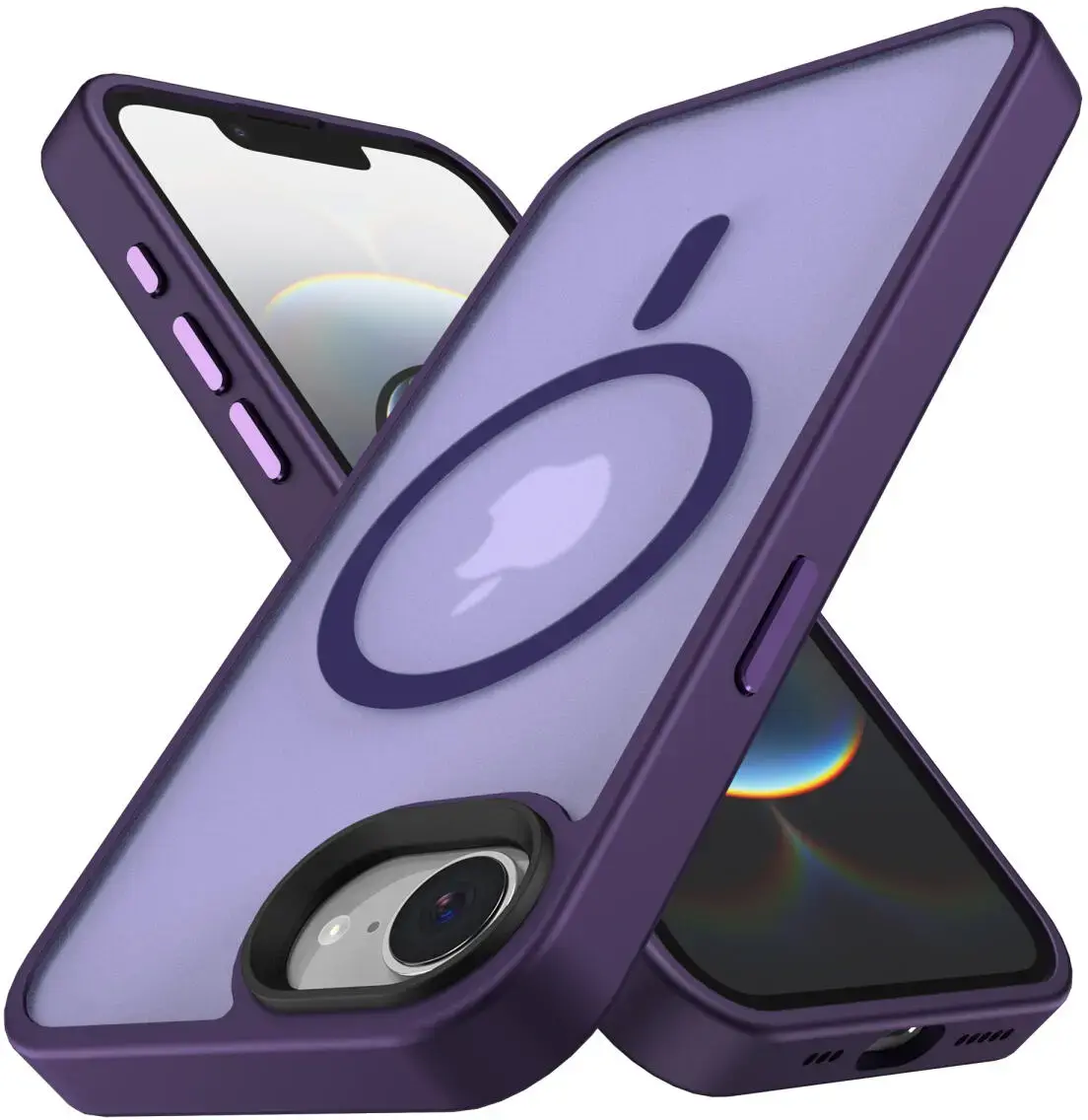 Apple iPhone 17e / 16e Hoesje met MagSafe Back Cover Matte Paars afbeelding 12