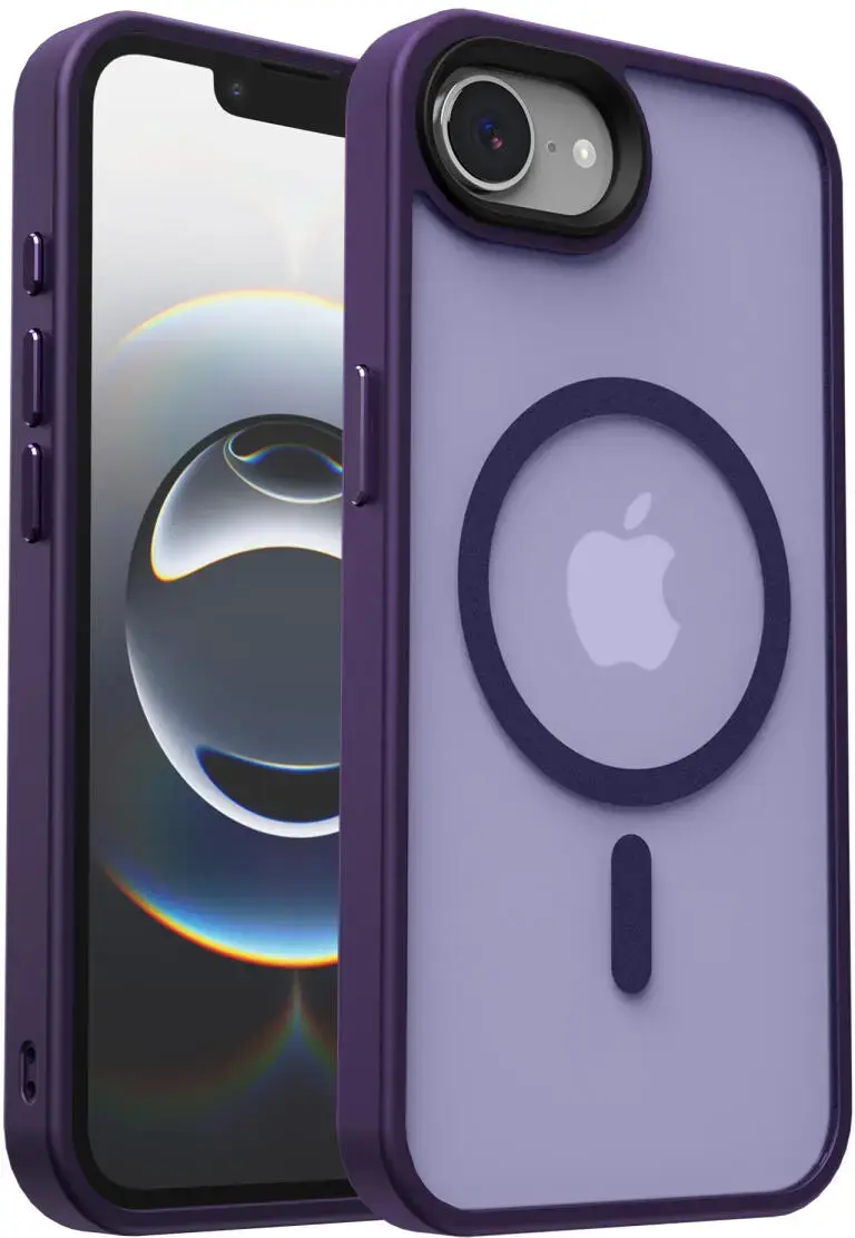 Apple iPhone 17e / 16e Hoesje met MagSafe Back Cover Matte Paars afbeelding 16
