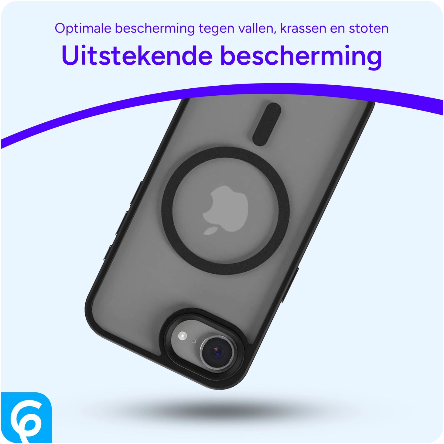 Apple iPhone 17e / 16e Hoesje met MagSafe Back Cover Matte Zwart afbeelding 2