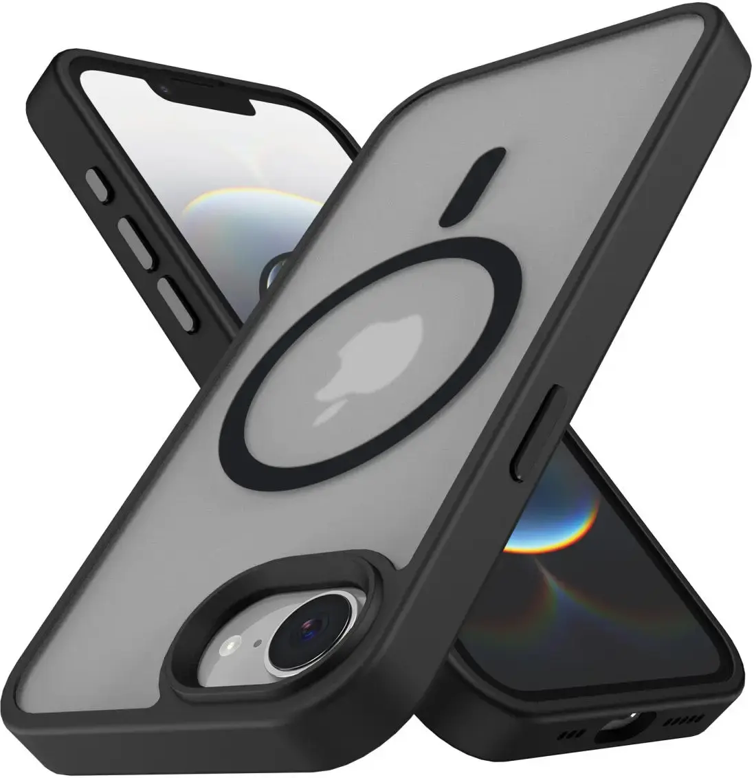 Apple iPhone 17e / 16e Hoesje met MagSafe Back Cover Matte Zwart afbeelding 12