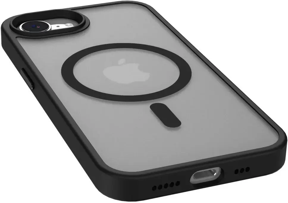 Apple iPhone 17e / 16e Hoesje met MagSafe Back Cover Matte Zwart afbeelding 15