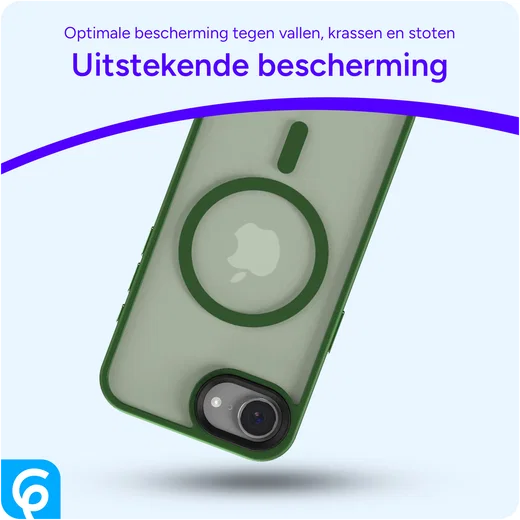 Apple iPhone 17e / 16e Hoesje met MagSafe Back Cover Matte Donker Groen afbeelding 2