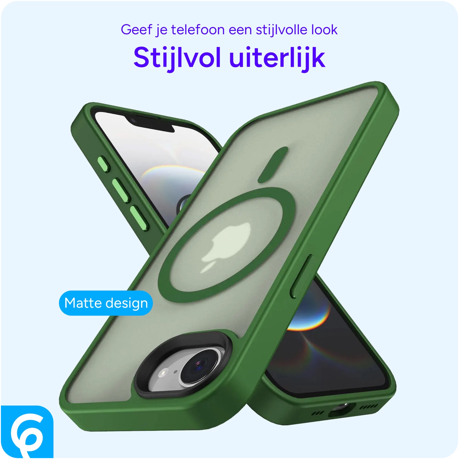 Apple iPhone 17e / 16e Hoesje met MagSafe Back Cover Matte Donker Groen afbeelding 8