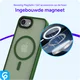 Apple iPhone 17e / 16e Hoesje met MagSafe Back Cover Matte Donker Groen afbeelding 10
