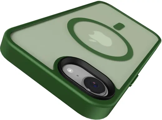 Apple iPhone 17e / 16e Hoesje met MagSafe Back Cover Matte Donker Groen afbeelding 13