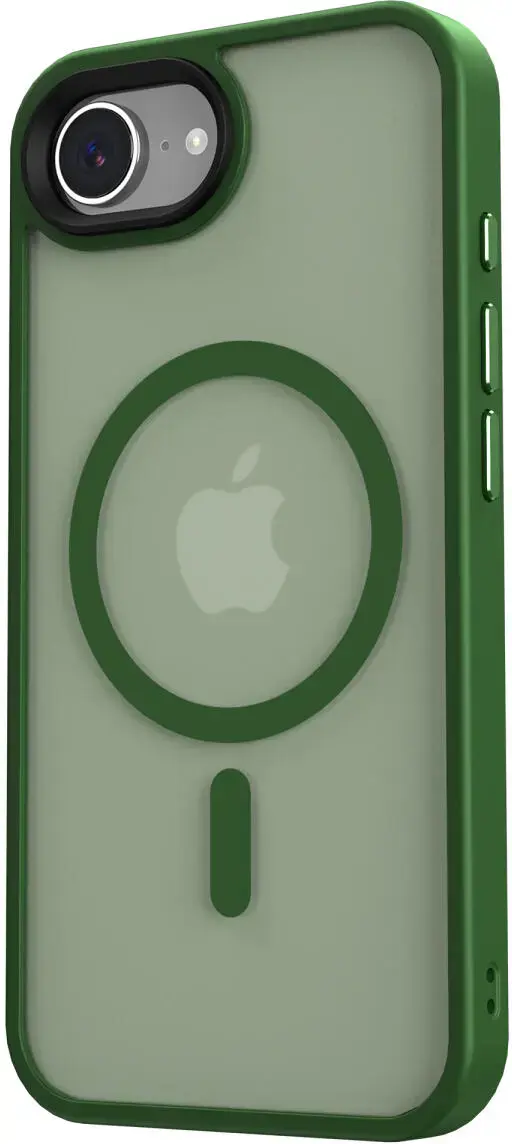 Apple iPhone 17e / 16e Hoesje met MagSafe Back Cover Matte Donker Groen afbeelding 17