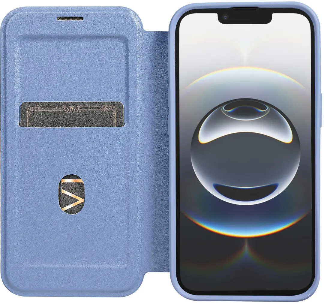 Apple iPhone 17e / 16e Hoesje met MagSafe / Qi2 Book Case Transparant / Blauw afbeelding 1