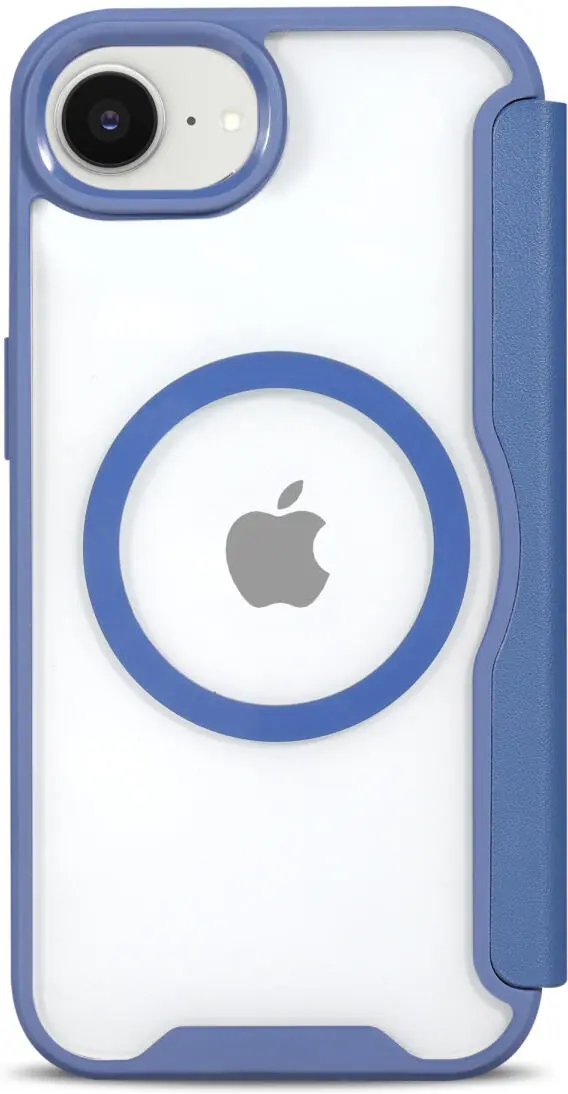 Apple iPhone 17e / 16e Hoesje met MagSafe / Qi2 Book Case Transparant / Blauw afbeelding 4