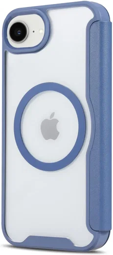 Apple iPhone 17e / 16e Hoesje met MagSafe / Qi2 Book Case Transparant / Blauw afbeelding 6
