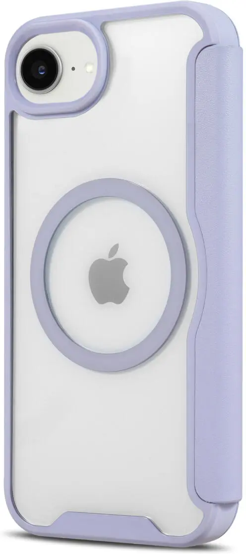 Apple iPhone 17e / 16e Hoesje met MagSafe / Qi2 Book Case Transparant / Paars afbeelding 6